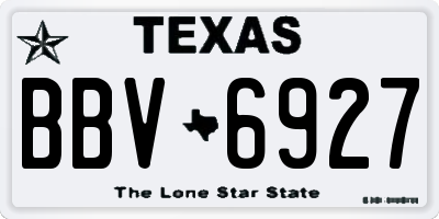TX license plate BBV6927