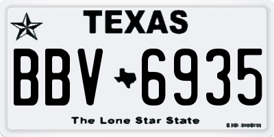 TX license plate BBV6935