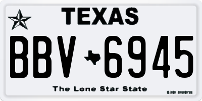 TX license plate BBV6945