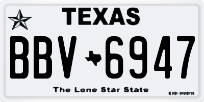 TX license plate BBV6947