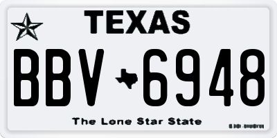 TX license plate BBV6948