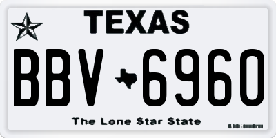 TX license plate BBV6960