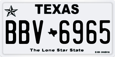 TX license plate BBV6965