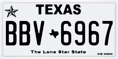 TX license plate BBV6967