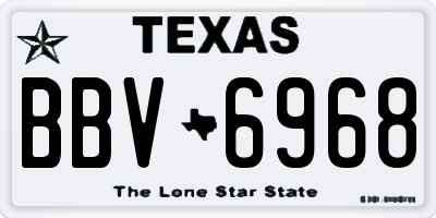 TX license plate BBV6968