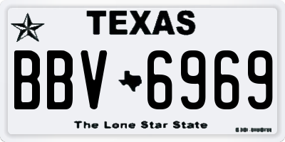 TX license plate BBV6969