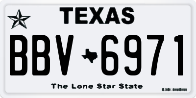 TX license plate BBV6971