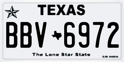 TX license plate BBV6972