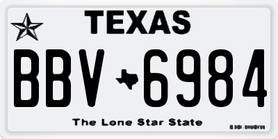 TX license plate BBV6984