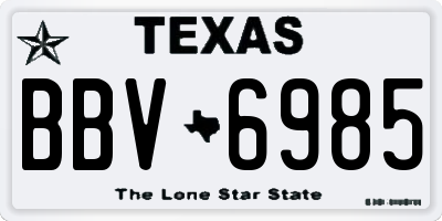 TX license plate BBV6985