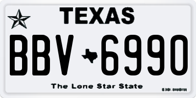 TX license plate BBV6990