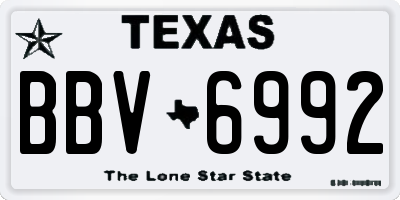 TX license plate BBV6992