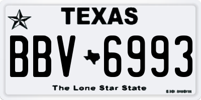 TX license plate BBV6993