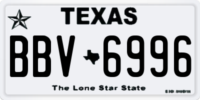 TX license plate BBV6996