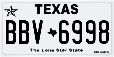 TX license plate BBV6998