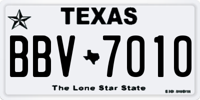 TX license plate BBV7010