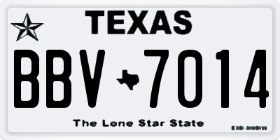 TX license plate BBV7014
