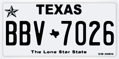 TX license plate BBV7026