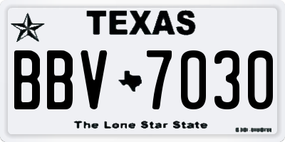 TX license plate BBV7030