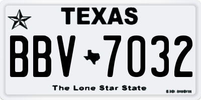 TX license plate BBV7032