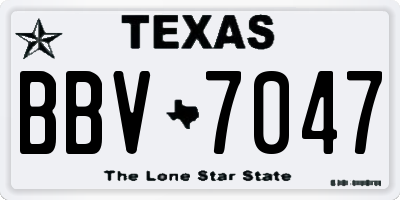 TX license plate BBV7047