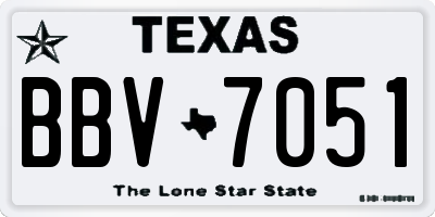 TX license plate BBV7051