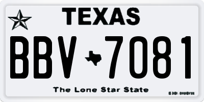 TX license plate BBV7081