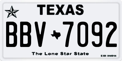 TX license plate BBV7092