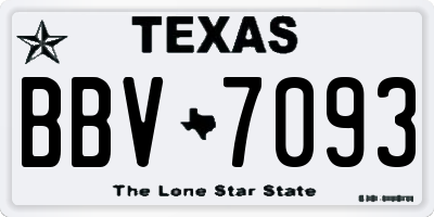 TX license plate BBV7093
