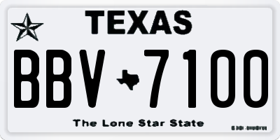 TX license plate BBV7100