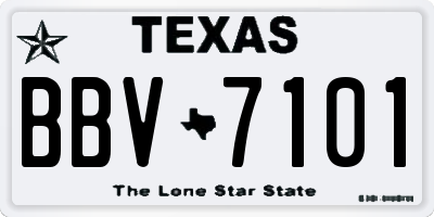 TX license plate BBV7101