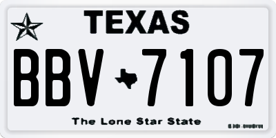 TX license plate BBV7107