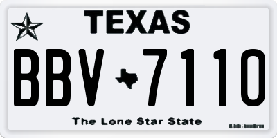 TX license plate BBV7110