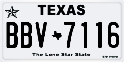 TX license plate BBV7116