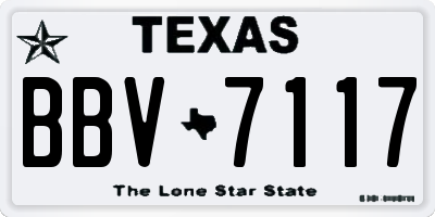 TX license plate BBV7117