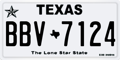 TX license plate BBV7124