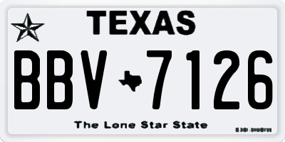 TX license plate BBV7126