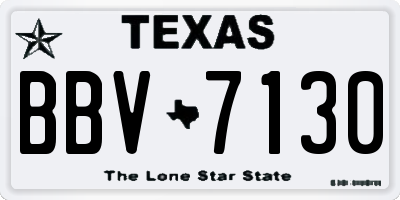 TX license plate BBV7130