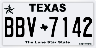 TX license plate BBV7142