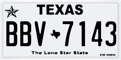 TX license plate BBV7143