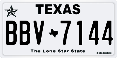 TX license plate BBV7144