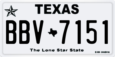 TX license plate BBV7151