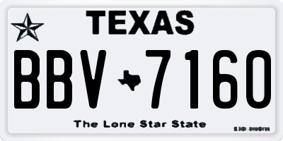 TX license plate BBV7160