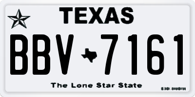TX license plate BBV7161