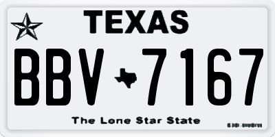 TX license plate BBV7167