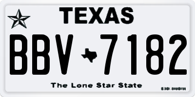 TX license plate BBV7182