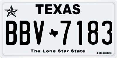 TX license plate BBV7183