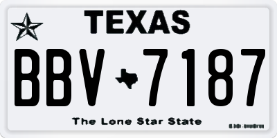 TX license plate BBV7187