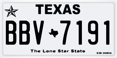 TX license plate BBV7191