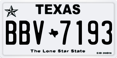 TX license plate BBV7193